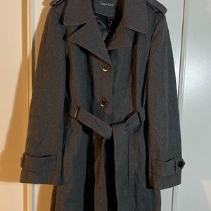 Calvin Klein Wool Blend Charcoal Coat
